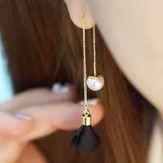 Female tassel earrings pearl earrings