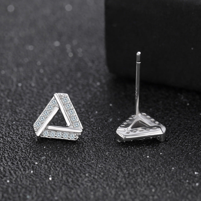 Diamond Triangle Simple Earrings