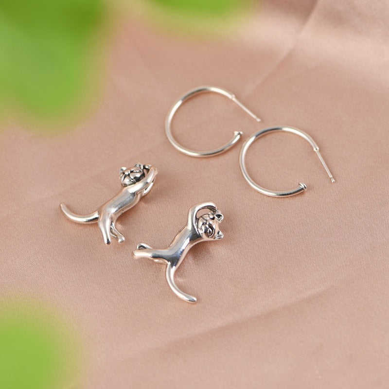 Retro Fashion Minimalism Design Kitten Earrings