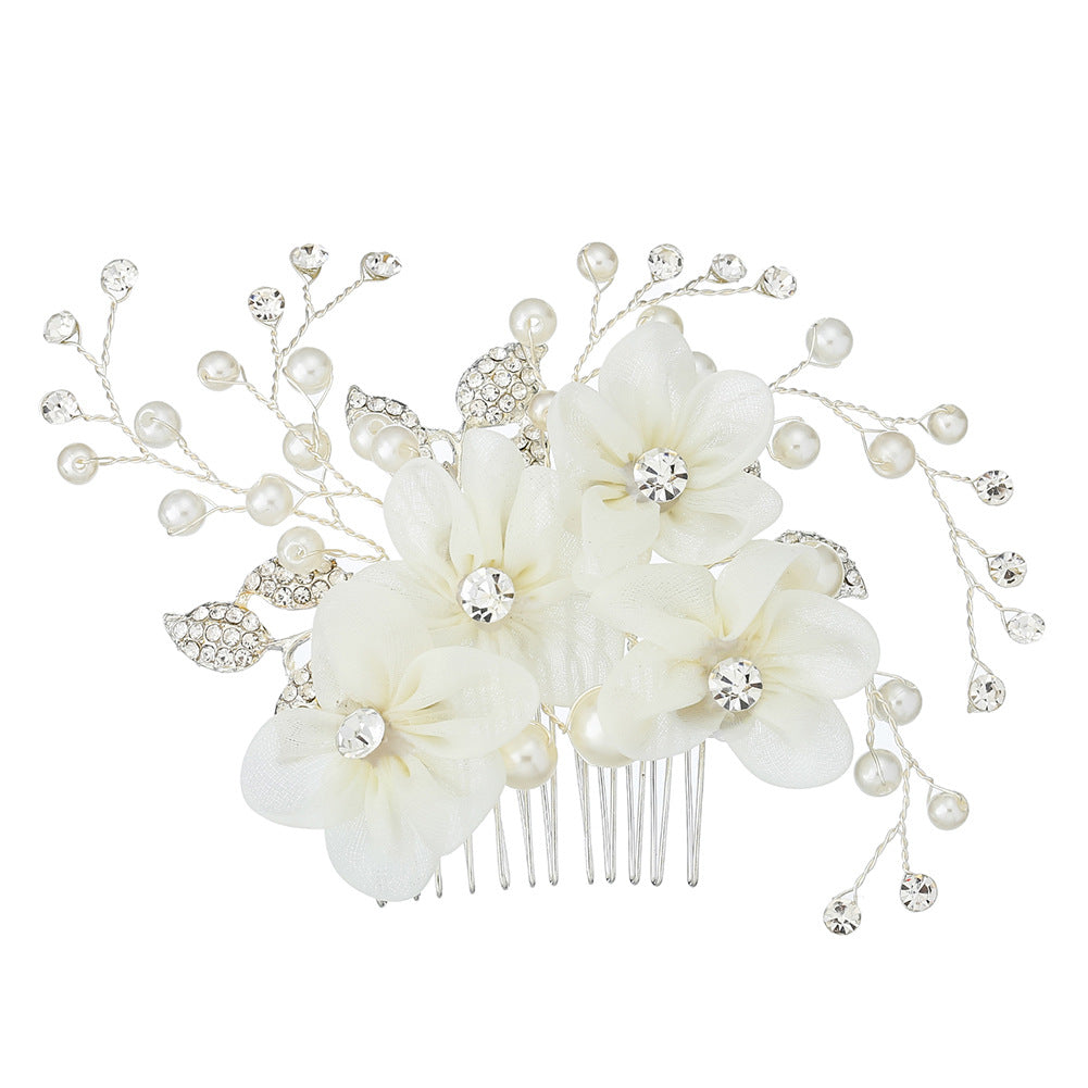 Bridal Wedding Tiara Pearl Rhinestone Hair Comb