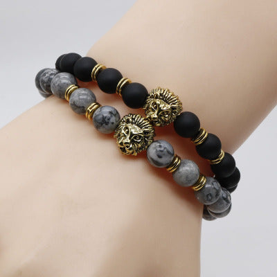 Natural stone fire stone Hand Beaded Bracelet aliexpress hot stretch bracelet bracelet explosion lady lion