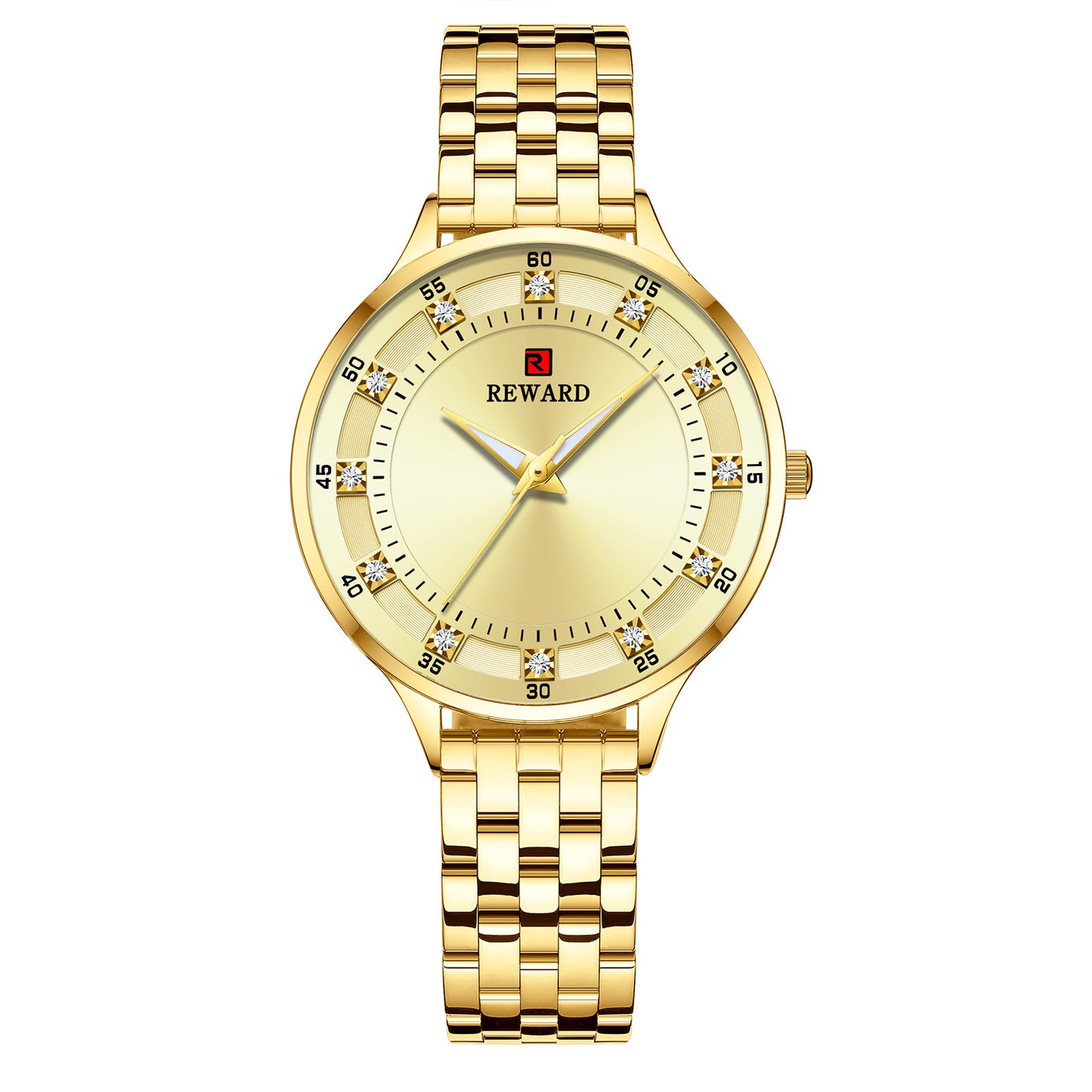 Ladies quartz watch with diamond band