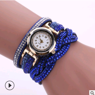 Fashion watch ladies fashion watch, diamond twisted pu belt winding fashion watch