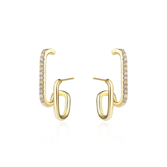 Women's Geometric Zircon Earrings
