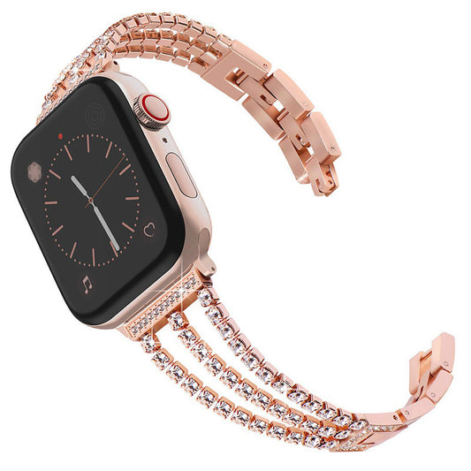 Metal diamond smart  watch strap