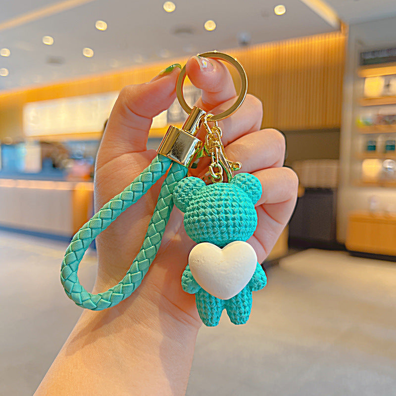 Cartoon Love Heart Little Bear Doll Keychain Internet Celebrity Cute Pendant