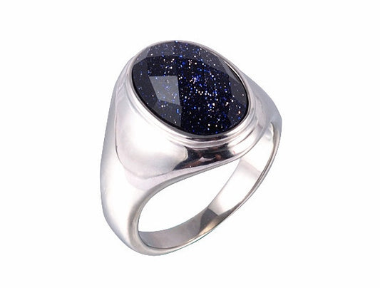 Men's Purple Sandstone Titanium Steel Ring