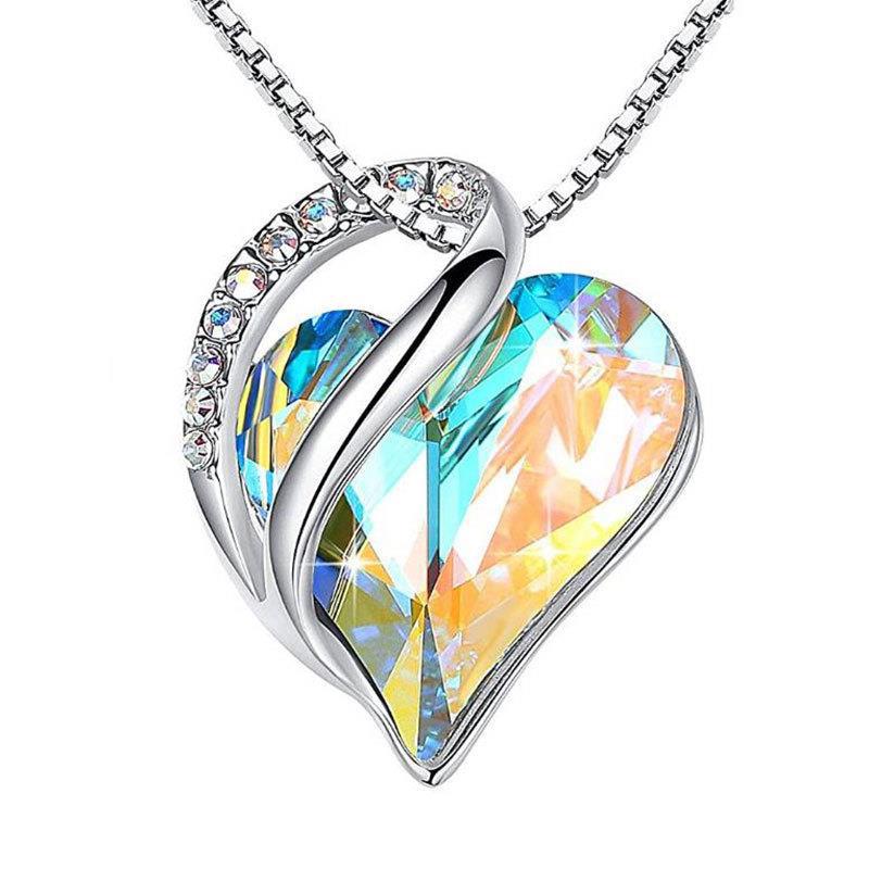 925 Silver Heart Shaped Diamond Necklace