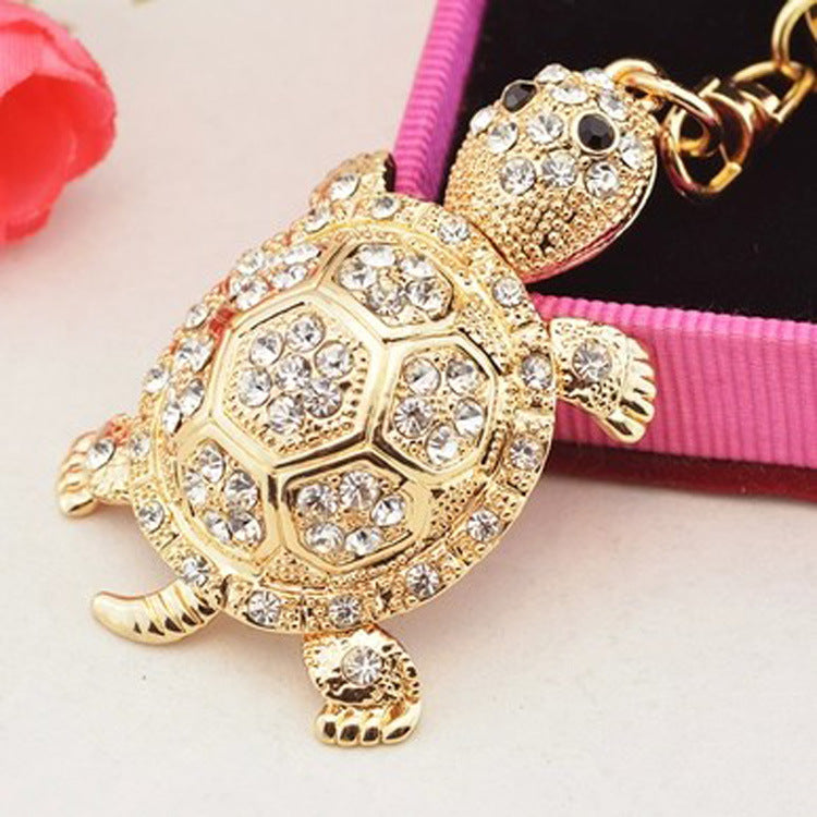 Novelty Rhinestone Tortoise Keychain