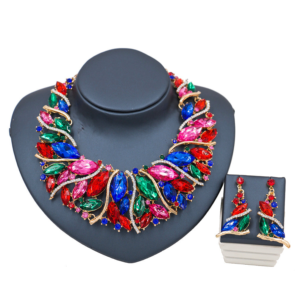 European And African Color Exaggerated Bride Necklace