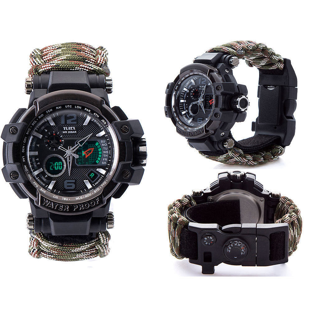 Outdoor survival waterproof multi-function watch