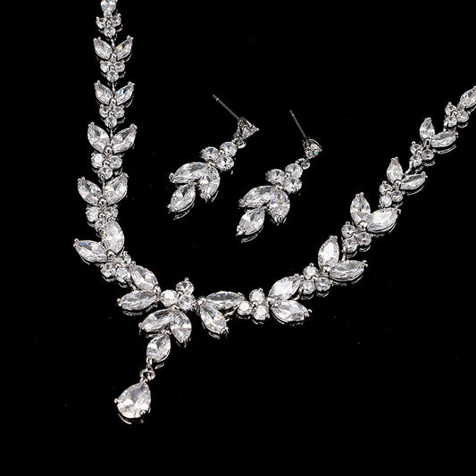 Simple Elegance Zircon Bridal Set