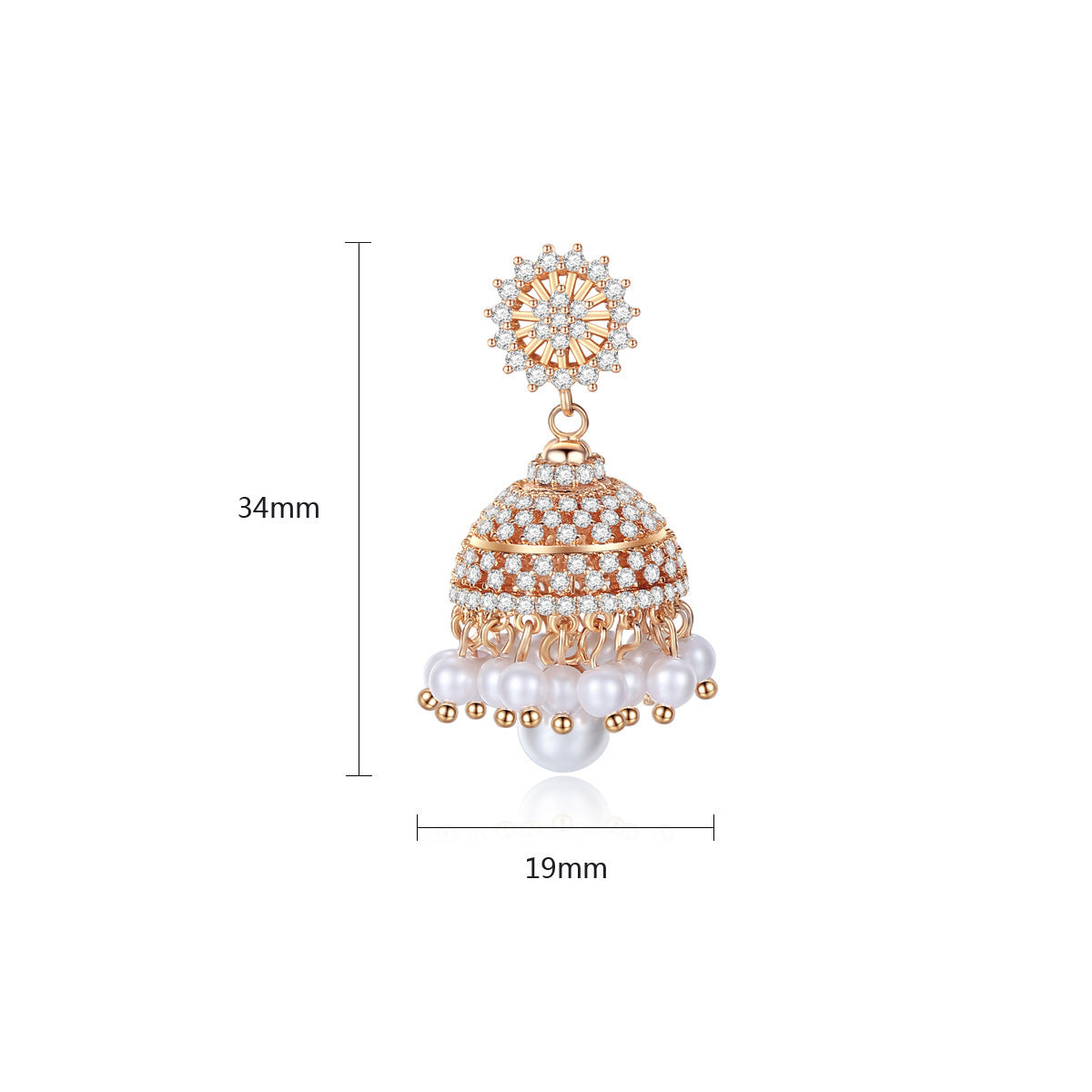 Bell Zircon Earrings Golden Earrings