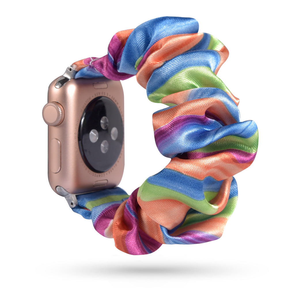 Printed Non-fading Rainbow Replacement Hair Tie Watch Strap