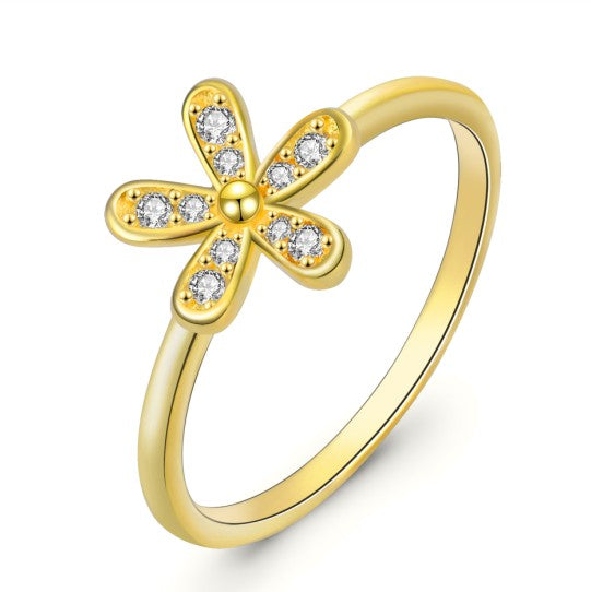 Fast sell Amazon 925 Silver Flower Ring