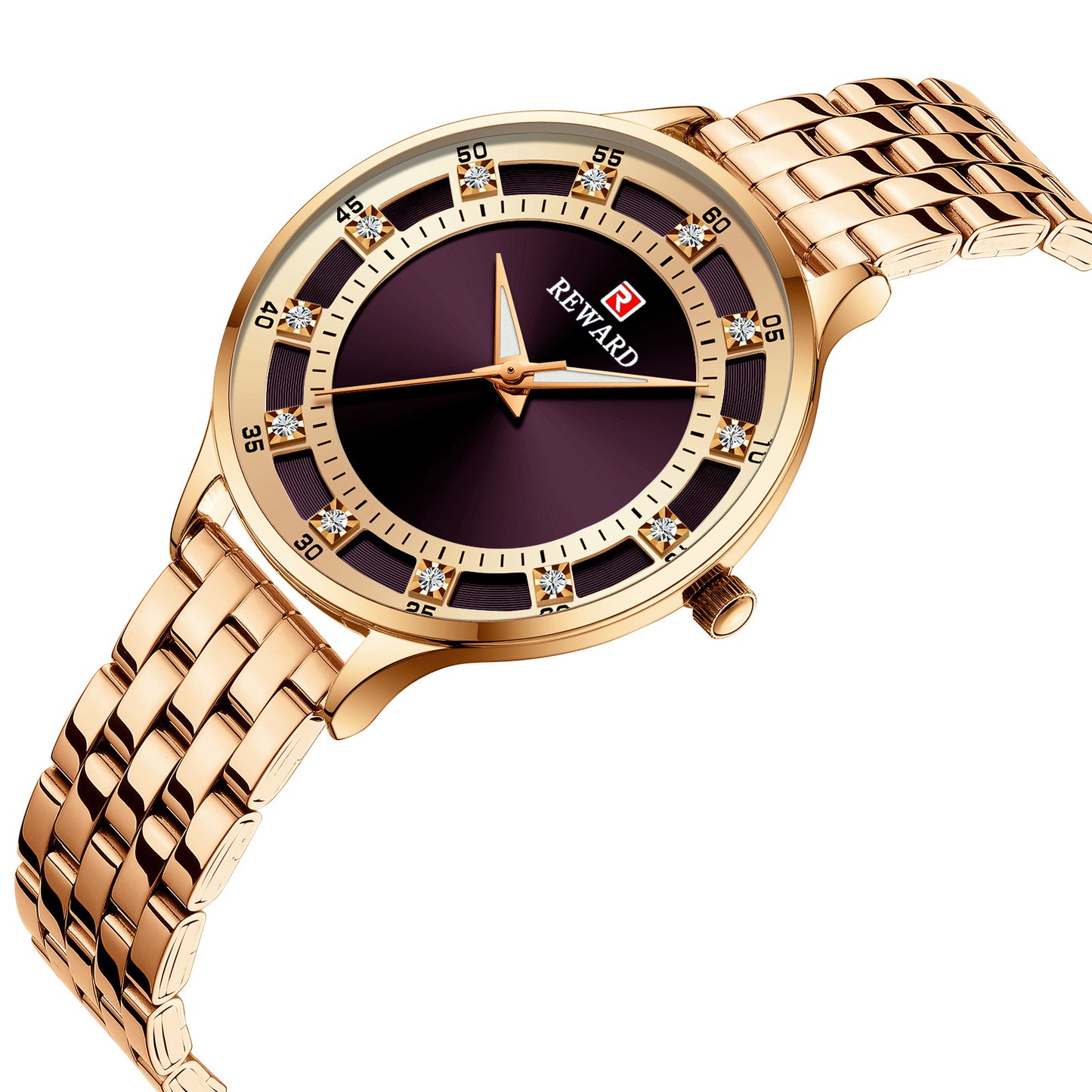 Ladies quartz watch with diamond band