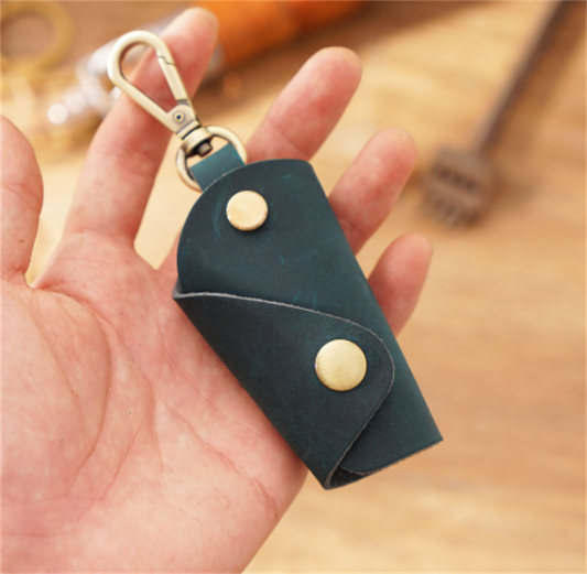 Top Layer Cowhide Small Household Men's Keychain