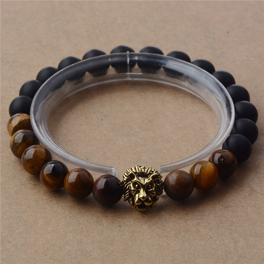 Lion head bead yoga bracelet