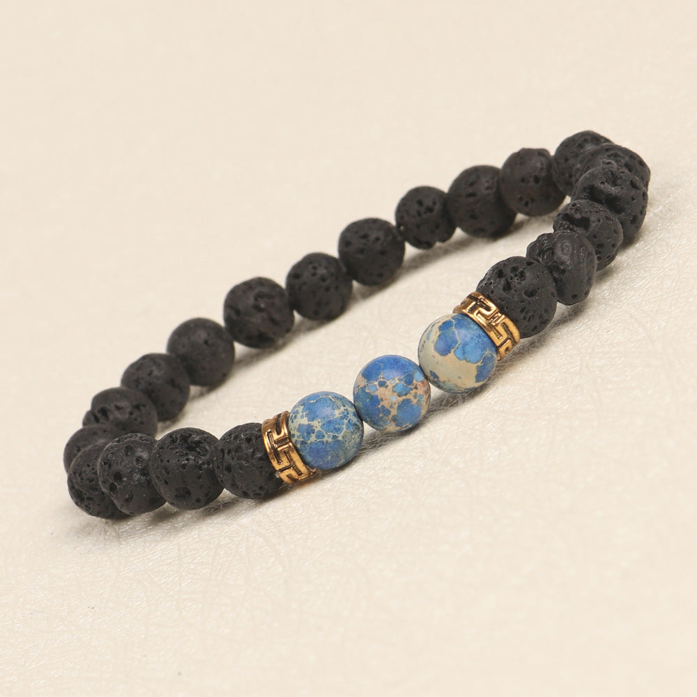 Natural stone volcanic rock bracelet