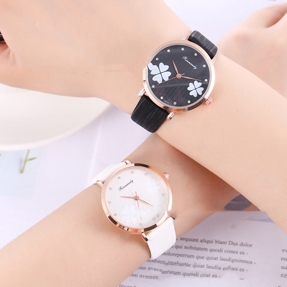 Women's Diamond Leather Belt Watch PU