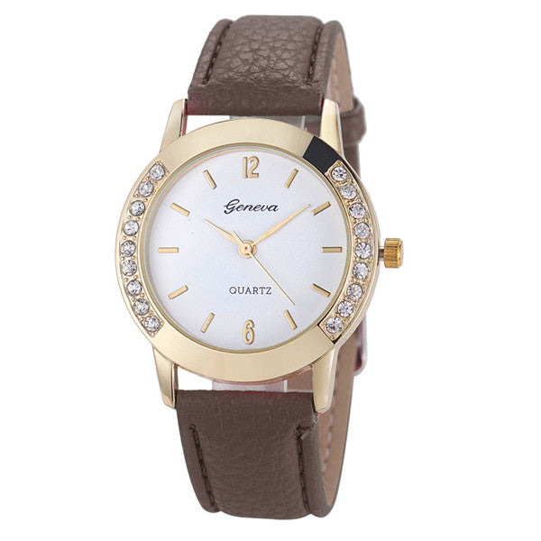 Bilateral Diamond Ladies Belt Casual Watch Geneva Women's Watch With Diamond British Watch