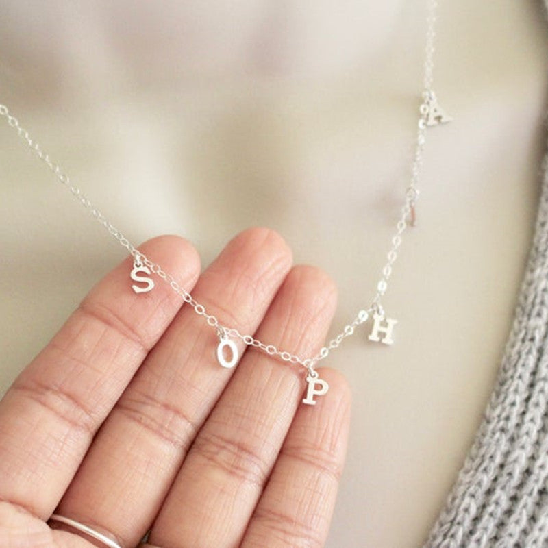 Women's Personalized Name Pendant Necklace, Necklace, Initial Chain, Friendship Gift