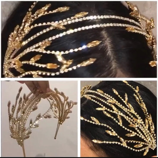 Handmade Diamond Headband Tiara Bridal Crystal Headband