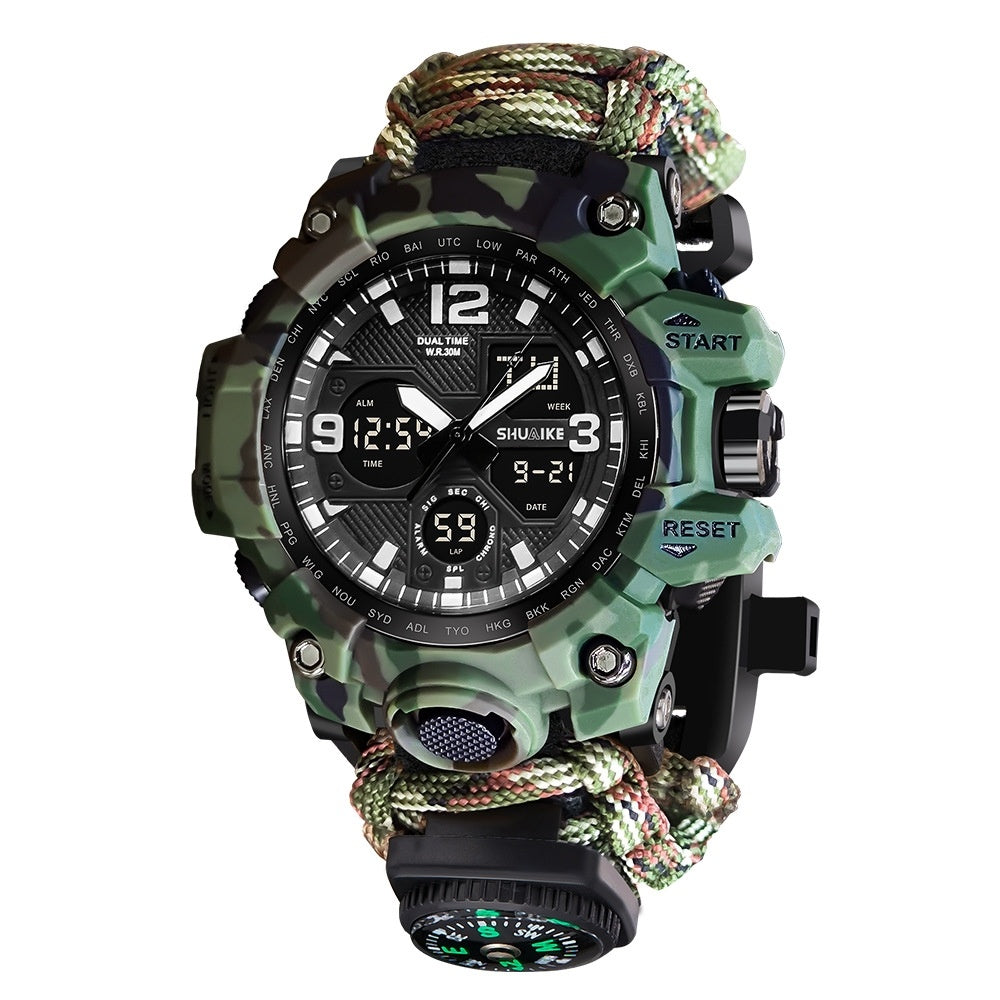 Multi-Functional Double Display Outdoor Electronic Watch