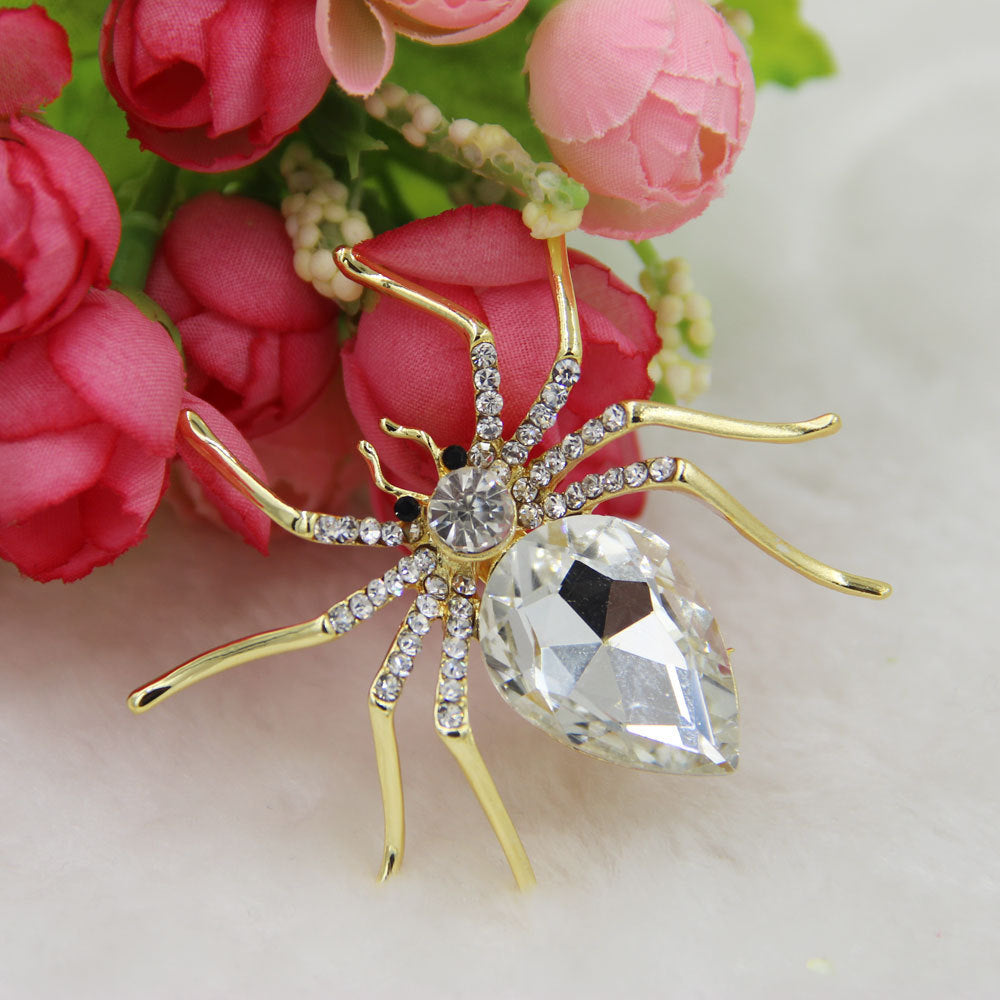 Clothing Accessories Shiny Crystal Diamond Spider Animal Brooch