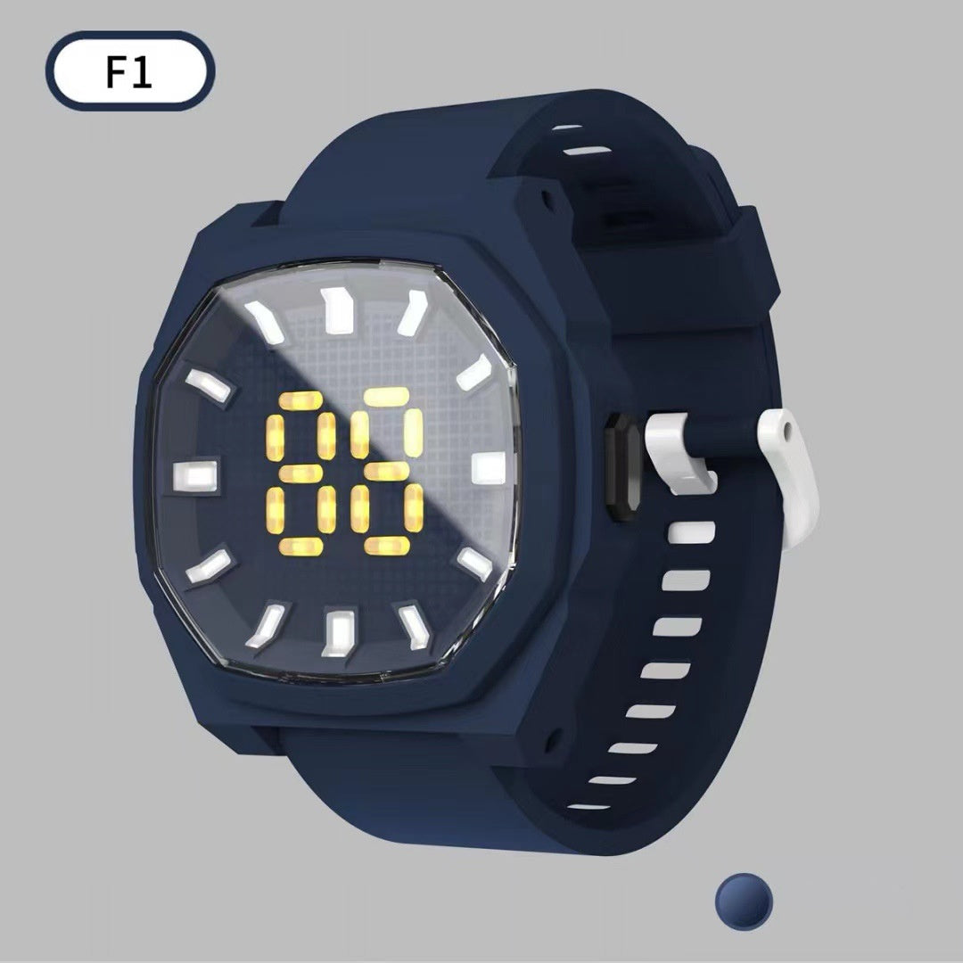 LED Electronic F1 Square 3D Digital Sports Kids Watch