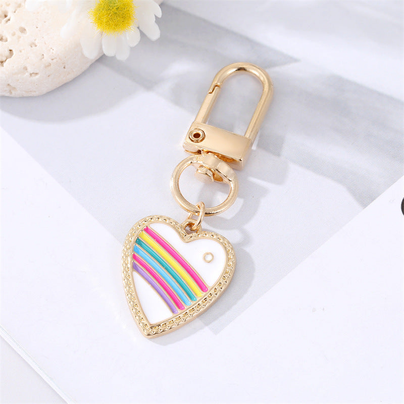 Dot Drilling Alloy Love Eye Keychain