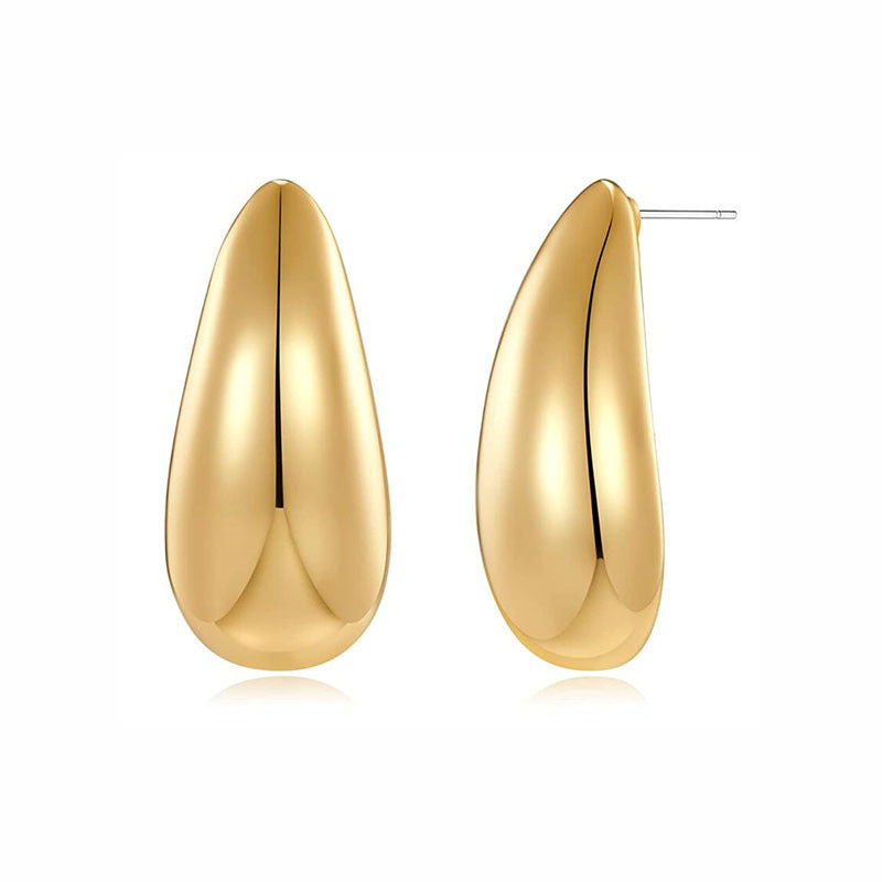Chic Metal Drop Earrings: Golden & Silver Geometric Designs