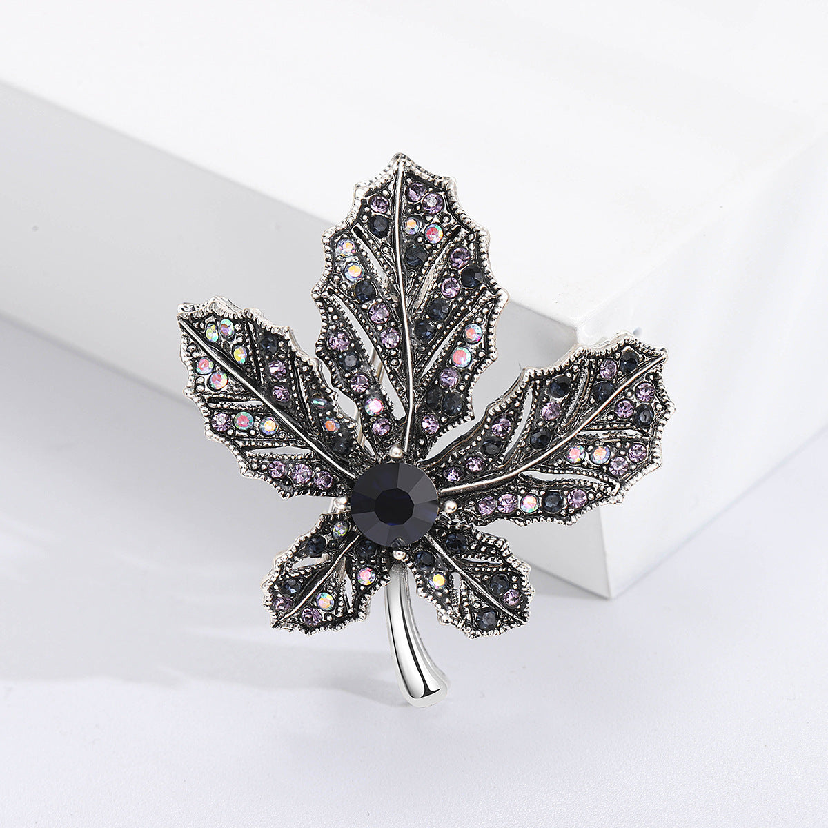 Women's Alloy Plant Diamond Maple Brooch