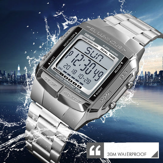 Skmei Fashion Trendy Multi-functional Men's Watch Southeast Asia Hot Sale Waterproof Sports Business Electronic Watch Men