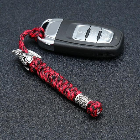 Viking Rune Bead Lanyard Keychain Outdoor