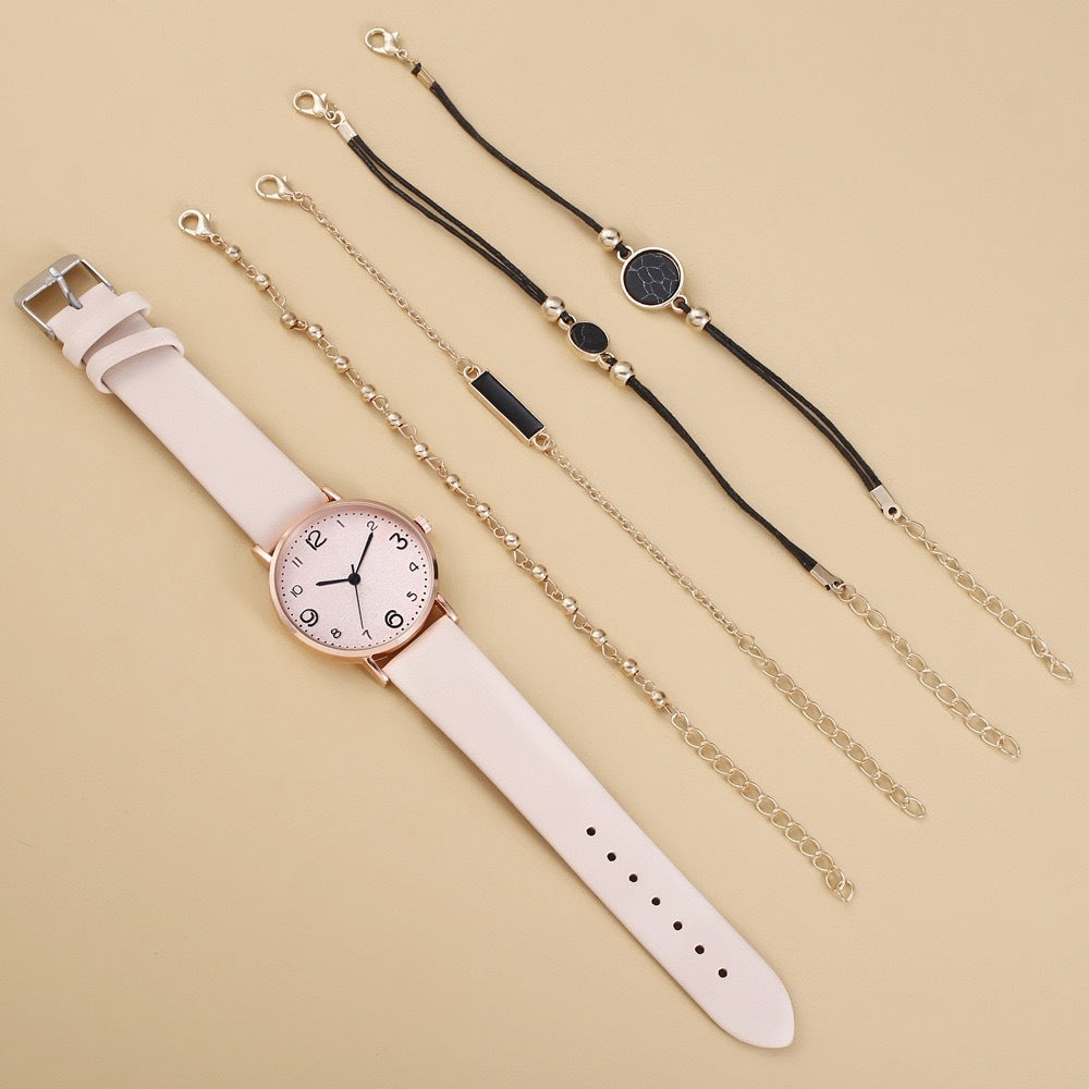 Simple Hundred Belt Quartz Watch Set