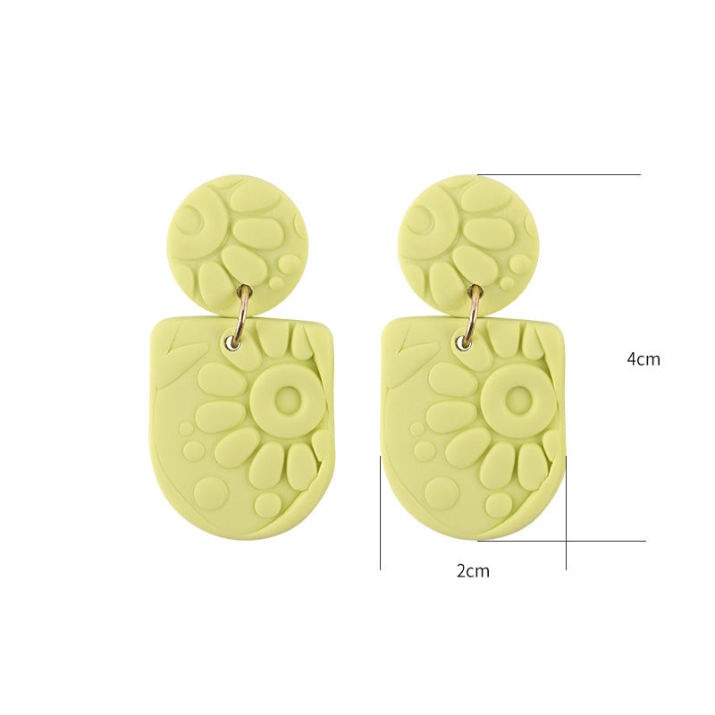 Earrings Jewelry Geometric Embossed Sunflower