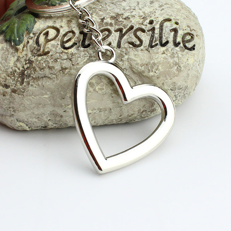 Personalized Hollow Peach Heart Keychain