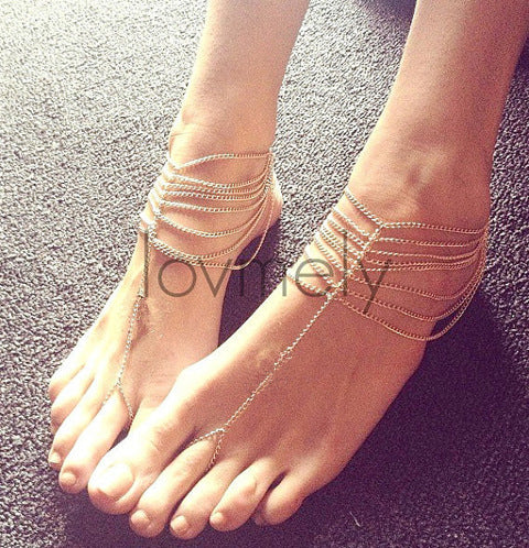 Foot Ornaments Summer Versatile Hot Fashion Street Shooting Multi-layer Chain