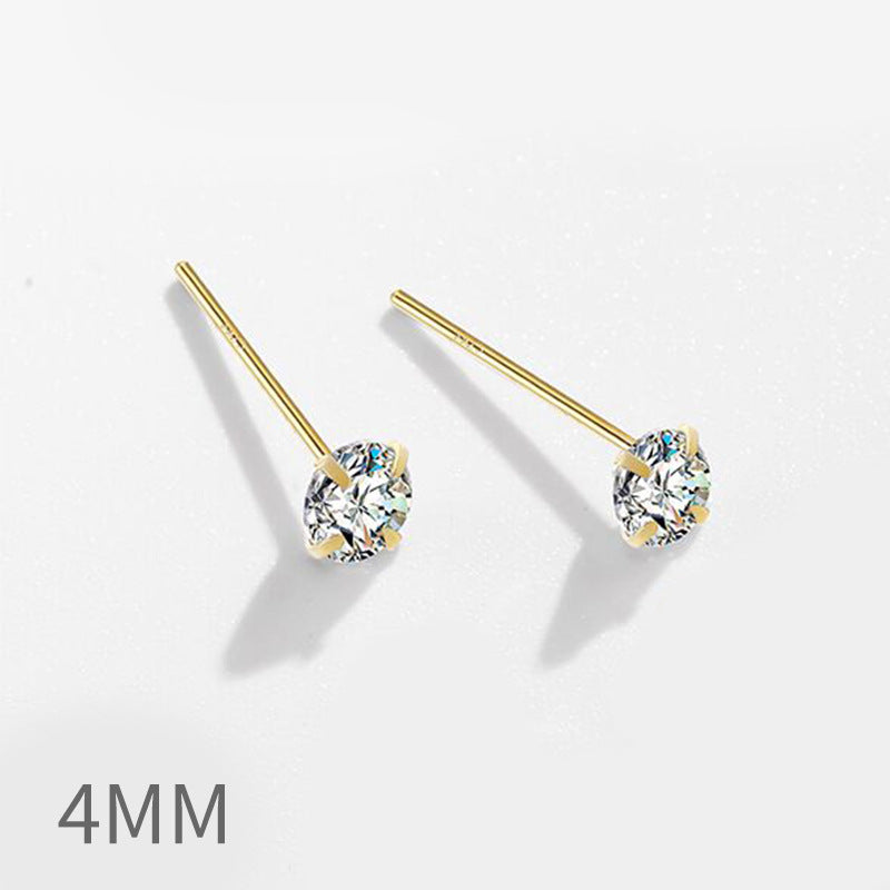 Silver Needle Ear Studs Female Winter Piercing Sticks To Sleep Without Removin