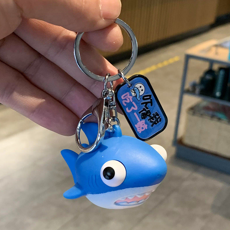 Cartoon Eye-popping Shark Keychain Bag Ornament