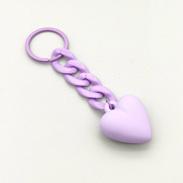 Heart-shaped Keychain Acrylic Chain Ring Accessories Graduation Gift