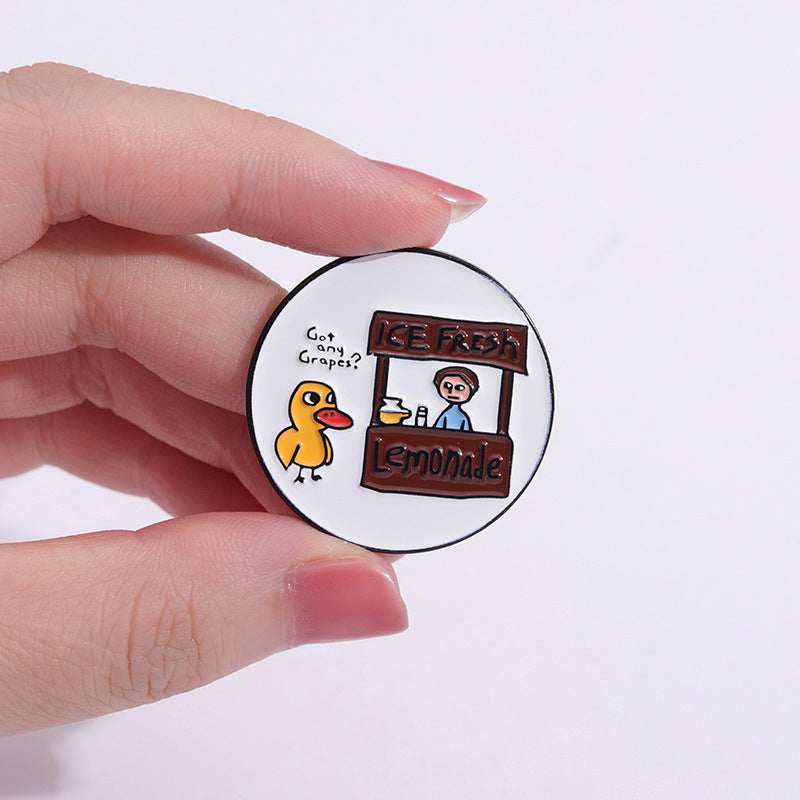 Cute Cartoon Duckling Alloy Brooch