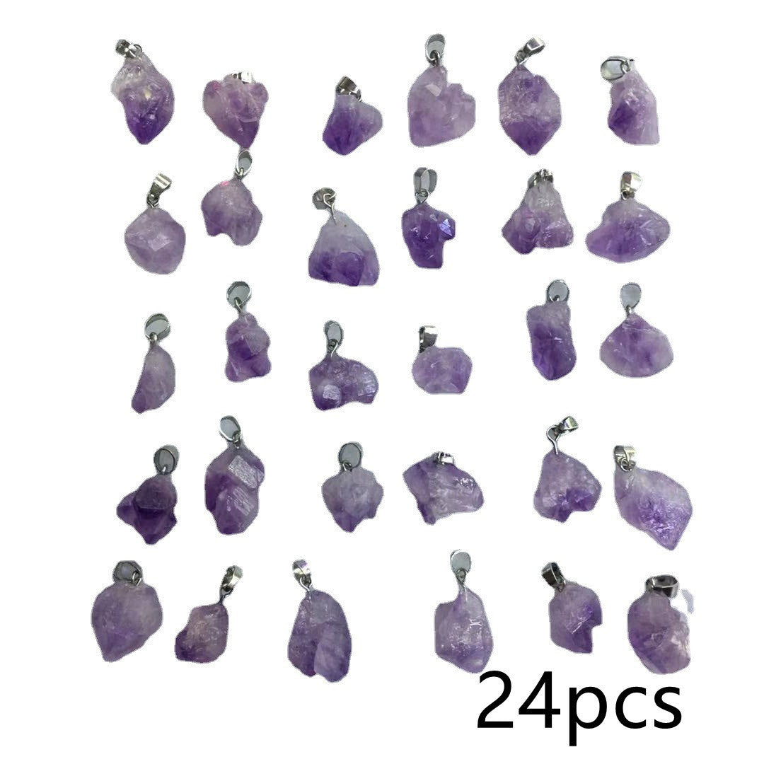 Natural Lavender Amethyst Rock Irregular Pendants