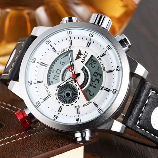 Trendy Casual Double Display Men's Watch
