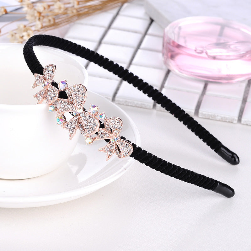 Rhinestone Bow Headband For Women Head Accessories