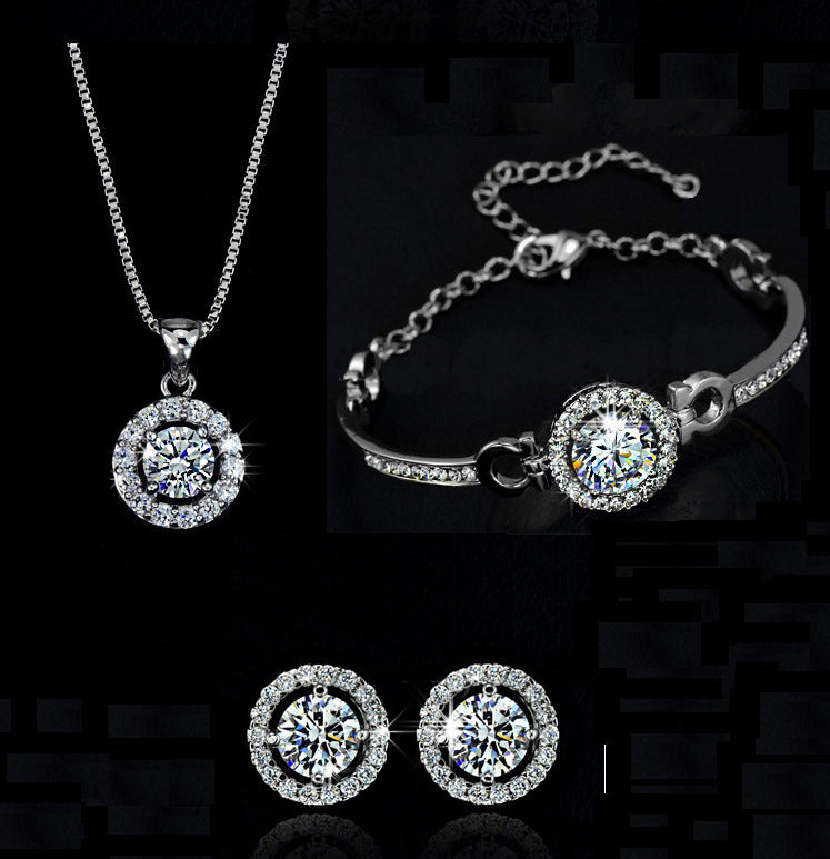 Zircon Crystal Four-Piece Jewelry Set
