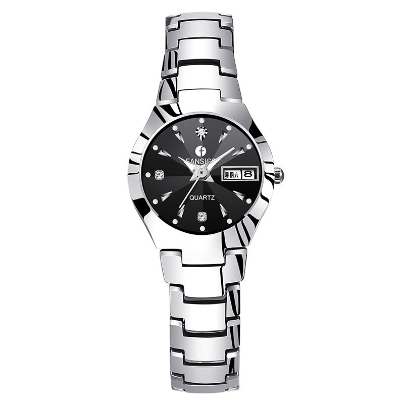 Fansico Fan Poem 2021 New Tungsten Mens Watch Dual Calendar Table 1192 Non Mechanical Watches