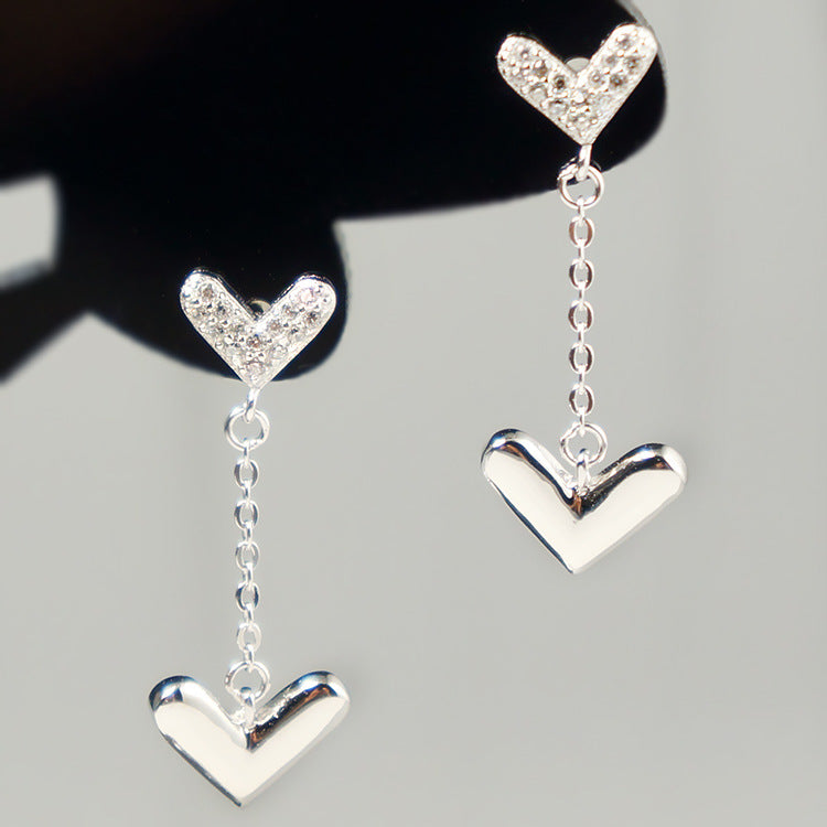 925 sterling silver heart-shaped earrings