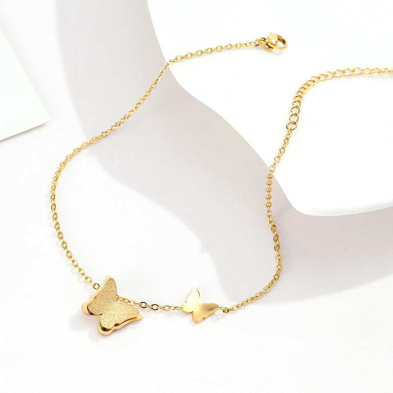 Gold Butterfly Anklet Single Chain